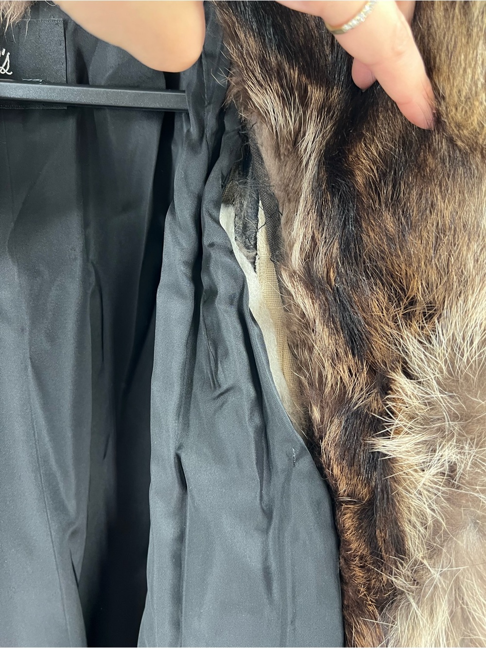Leah’s New Rochelle Genuine Fur Coat Brown Gray Full Length Long Sleeve Vintage - Picture 4 of 10